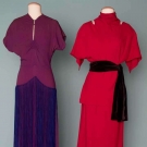 TWO SILK CREPE EVENING GOWNS, 1940s