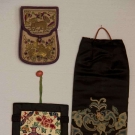 THREE EMBROIDERED ACCESSORIES, CHINA, 19TH C