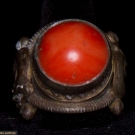 MAN'S CORAL THUMB RING, CHINA, 19TH C
