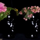 TWO BES-BEN PINK FLOWER HATS, 1950s