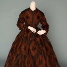 SILK BROCADE AFTERNOON DRESS, 1860s