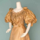BEADED BROCADE BALL GOWN, c. 1895