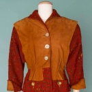 SUEDE &amp; WOOL SKIRT SUIT, 1940s