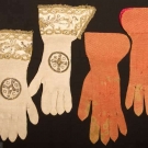 TWO PAIR ECCLESIASTICAL GLOVES, 18TH C
