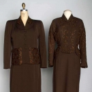 TWO BEADED SKIRT SUITS, 1940s