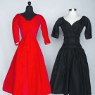 TWO DESIGNER PARTY DRESSES, 1950s