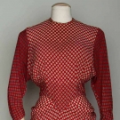 PRINTED SILK AFTERNOON DRESS, 1940s
