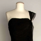 BLACK SILK EVENING GOWN, 1950s