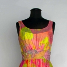 MALCOLM STARR PRINT EVENING GOWN, 1970s