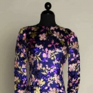 SEQUINED &amp; PRINTED EVENING GOWN, 1970s