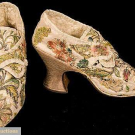 LADY'S EMBROIDERED WHITE SILK SHOES, 1740-1750