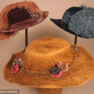 TWO VELVET &amp; ONE STRAW WIDE BRIM HATS, c. 1905