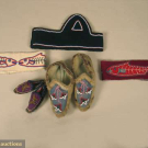 TLINGIT BEADED HEADBANDS &amp; FUR MOCASSINS, c. 1900