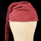 RED SILK KNIT WORKMAN'S CAP, SARDINIA, 17TH C