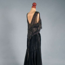 BEADED SATIN TRAINED EVENING GOWN, 1930s