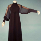 JAMES GALANOS BLACK EVENING GOWN, 1973
