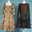 TWO DESIGNER SILK EVENING ENSEMBLES, 1960 &amp; 1980s