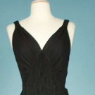 BLACK SILK JERSEY FRINGED DRESS, c. 1930