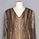 GOLD &amp; BLACK LACE EVENING GOWN, c. 1922