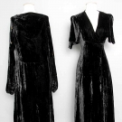 TWO SILK VELVET GOWNS, 1930-1940s