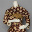 MORNING GLORY PRINT DRESS &amp; FAN, 1880s