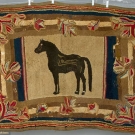 HOOKED RUG W/ HORSE, c. 1900