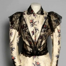 PRINTED WHITE AFTERNOON GOWN, 1890-1900