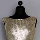 SILVER SEQUIN COVERED PARTY DRESS, 1950s