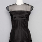 PAULINE TRIGERE BLACK SILK COCKTAIL DRESS, 1950