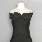 BLACK SILK &amp; LACE EVENING GOWN, c. 1950