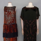 TWO SILK DRESSES, EARLY 1920s