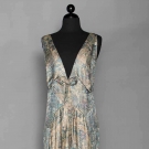 AQUA LAME EVENING GOWN, 1930s