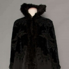 BLACK VELVET EVENING CAPE, 1890s