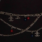 CHANEL SILVER CHARM BELT, c. 2000