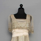 SEQUINED NET &amp; SILK EVENING DRESS, c. 1914