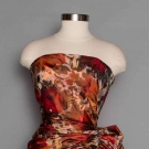 CHINE PRINT EVENING GOWN, 1950s