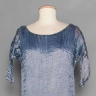FORTUNY BLUE PEPLOS GOWN, 1910-1940