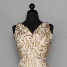 CEIL CHAPMAN LAME EVENING GOWN, 1950s