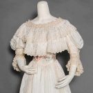 IVORY CHINA SILK TEA GOWN, PARIS, 1890s