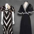 TWO BLACK &amp; WHITE GOWNS, 1935 &amp; 1975