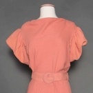 SALMON CREPE DINNER DRESS, c. 1932