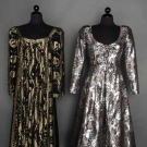 TWO DESIGNER METALLIC GOWNS, 1970-1980s