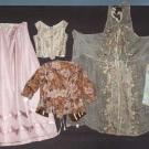 5 SILK DRESS PARTS, 18TH C &amp; c. 1815