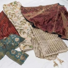 4 FABRIC REMNANTS, 18TH C