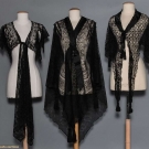 3 BLACK LACE EVENING MANTLES, c. 1900