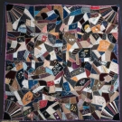 SILK CRAZY QUILT, 1880s &amp; HMONG COVERLET, 1970s