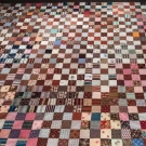 PIECED QUILT TOP &amp; FABRICS, 19TH C