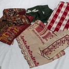 2 RED &amp; WHITE TABLE CLOTHS, 20TH C