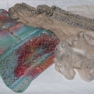 4 CHIFFON TRAVELLING SCARVES, c. 1910