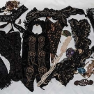 JET BEADED LOT, 19TH C